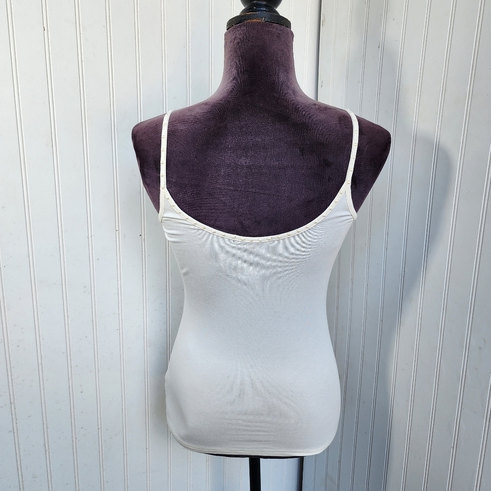 Red by BKE Womens Strappy Ivory Cream White Tank Top Strerch Studded S - Picture 5 of 11